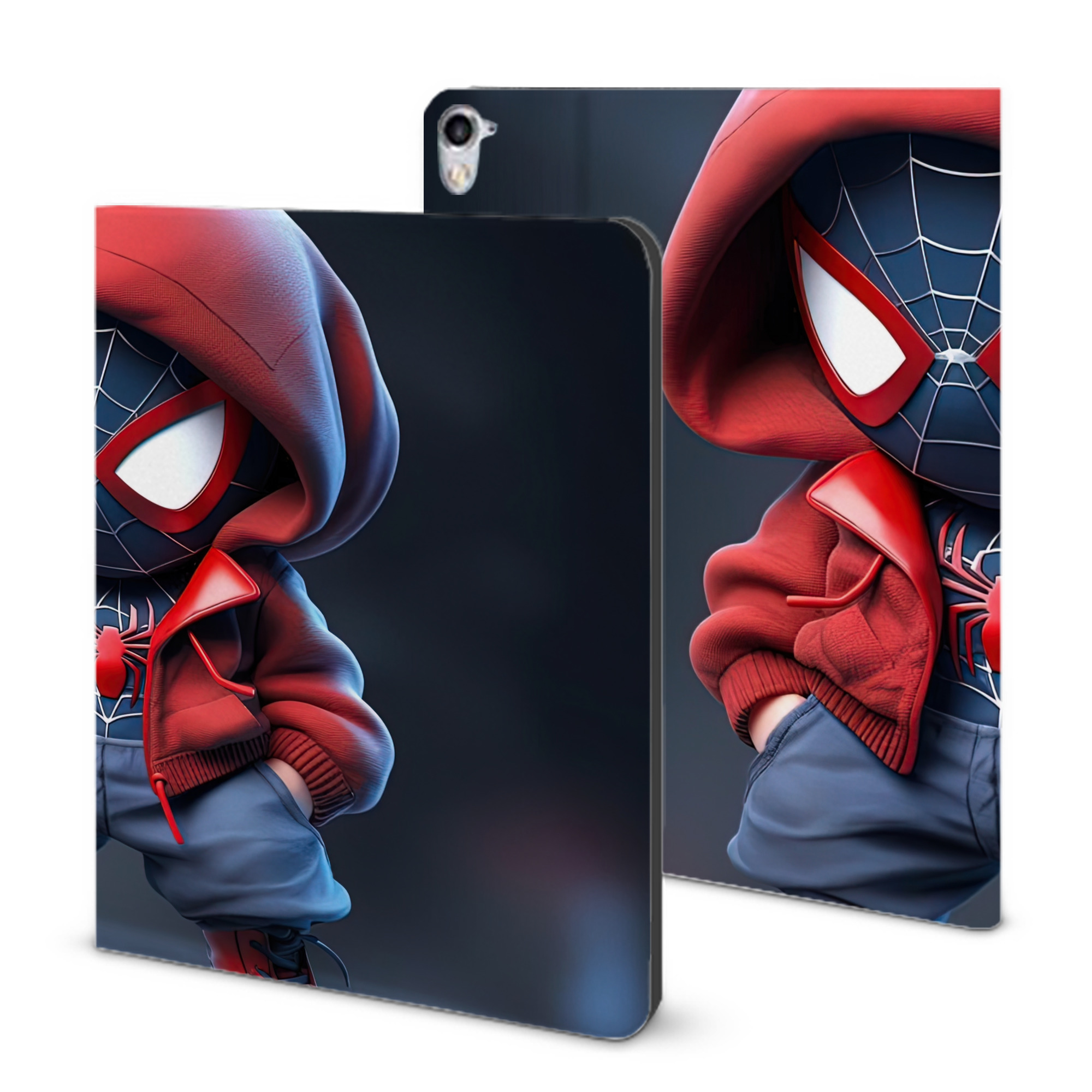 （画像用） Spider Man スパイダーマン IPad ケース ブック型 PUレザー TPU 耐衝撃 軽量 薄型 ペン収納なし 全面保護 IPad 各モデル対応